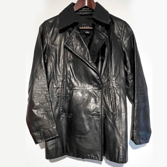 GAP Jackets & Blazers - Gap Leather Double Breasted Pea Coat
